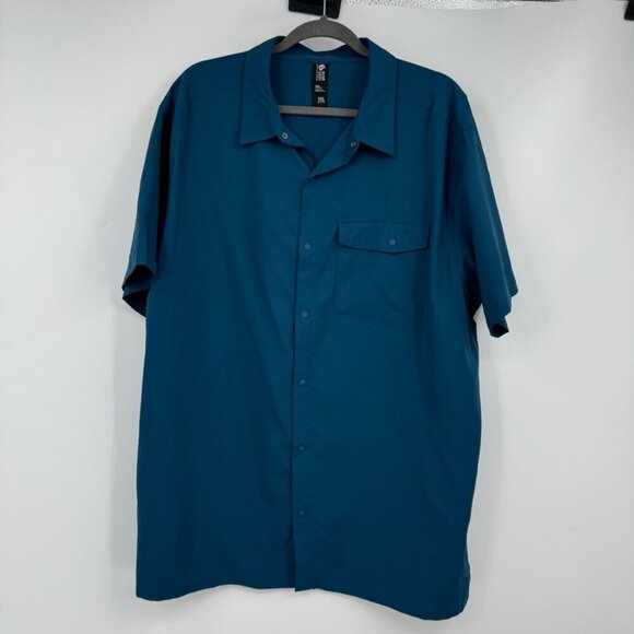 Mountain Hardwear Mens Short Sleeve Button Down Shirt Size XX Large 2X Vented Hi - Picture 5 of 12